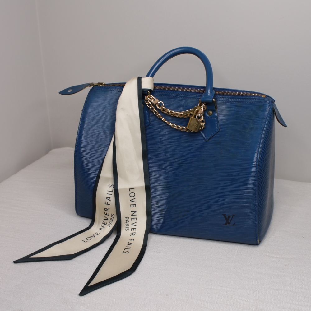 Louis Vuitton Royal Blue Epi Leather Speedy 30 Handbag
